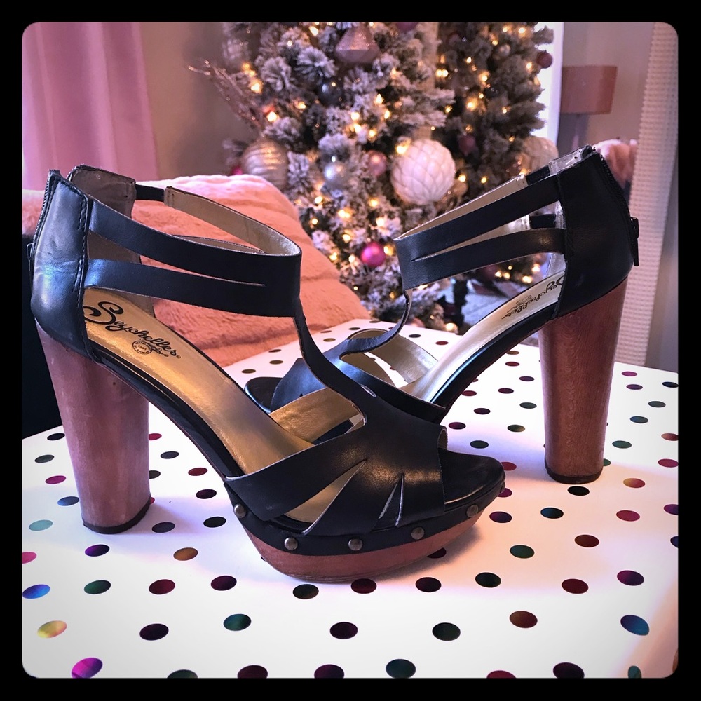 Black and Brown Strappy Heels